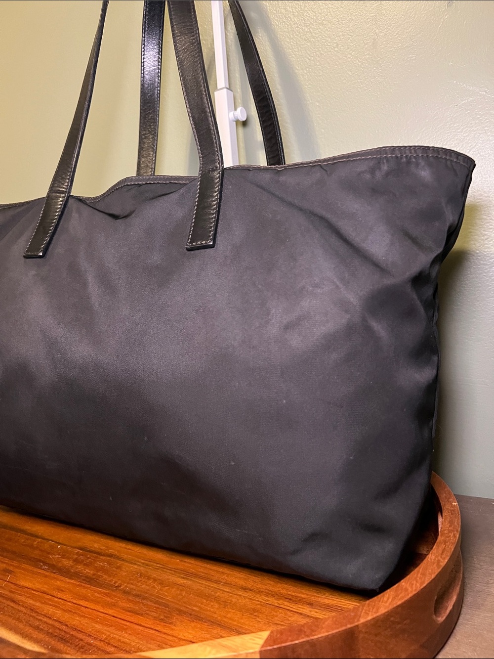 Prada Black Nylon Tote with Leather Handles - Picture 4 of 10